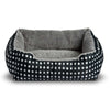 Vibrant Life Dog & Cat Bed, Plush Cuddler, Portable, Black & White Diamonds, 19" × 15"