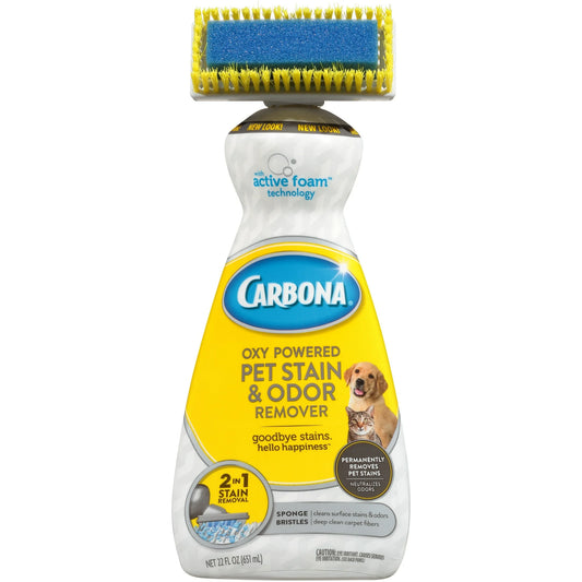 (2 pack) Carbona Oxy Powered Pet Stain & Odor Remover, Unscented, 22 fl oz Bottle